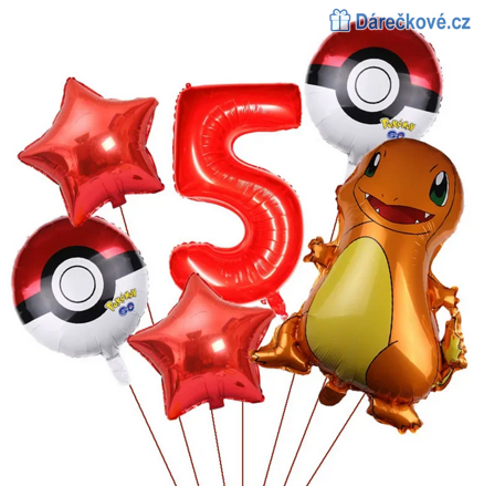 Pokemon narozeninový set balonků 6ks, typ 3